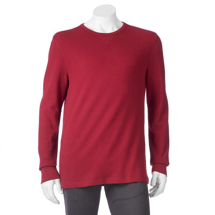 Men's Sonoma Goods For Life&trade; Solid Thermal Tee, Size: Medium, Dark Red