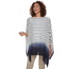 Women's Chaps Ombre Striped Poncho, Blue (navy)