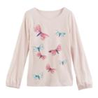 Girls 4-12 Sonoma Goods For Life&trade; Cinched Long-sleeve Embellished Tee, Size: 5, Brt Pink