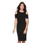 Women's Ronni Nicole Cold-shoulder Sheath Dress, Size: 10, Black