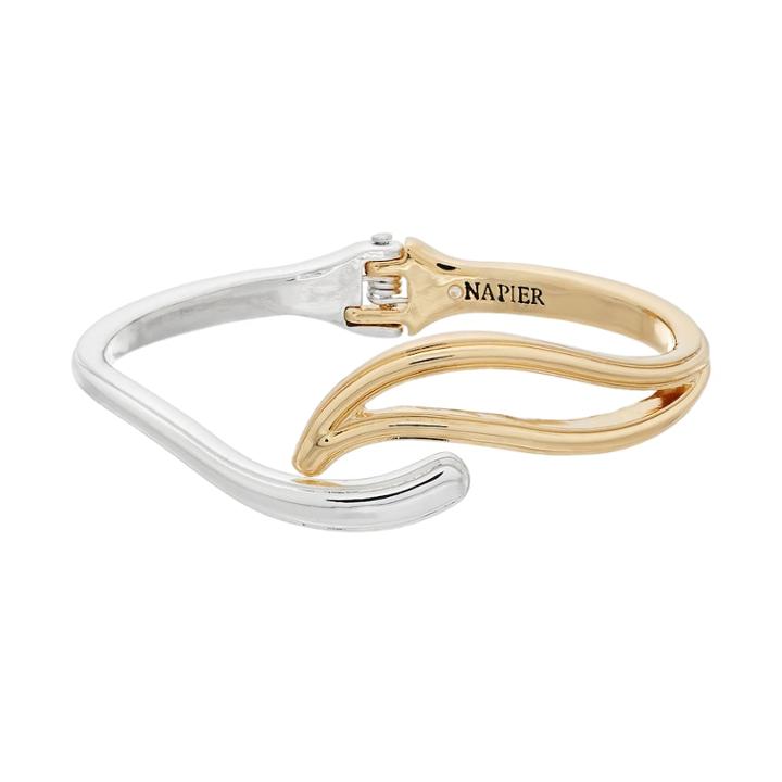 Napier Two Tone Hinged Swirl Cuff Bracelet, Women's, Multicolor