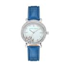 Laura Ashley Women's Crystal Leather Watch, Blue