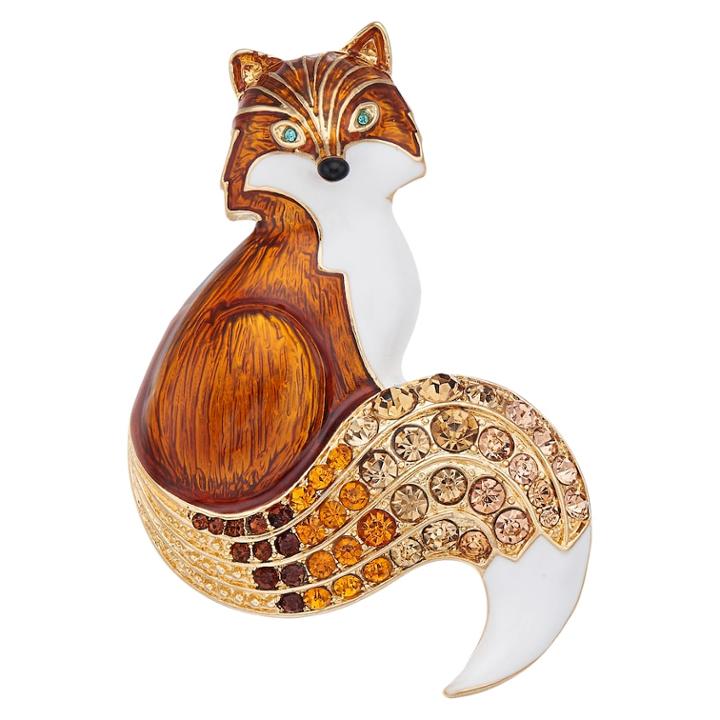 Napier Gold Tone Fox Pin, Women's, Multicolor