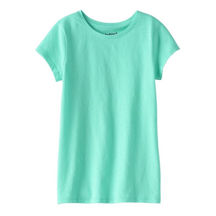 Girls 4-10 Jumping Beans&reg; Short-sleeved Solid Tee, Size: 7, Turquoise/blue (turq/aqua)