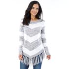 Women's Ab Studio Tassel V-neck Sweater, Size: Small, Ovrfl Oth