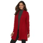 Women's Dana Buchman Pleated Open-work Cardigan Sweater, Size: Xxl, Med Red