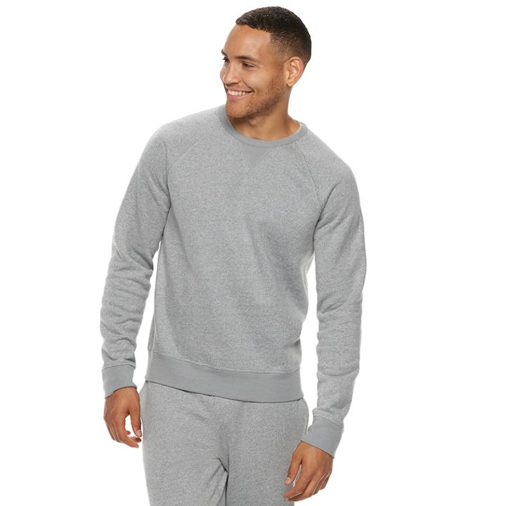 Men's Sonoma Goods For Life™ Modern-fit Supersoft Fleece Crewneck Pullover, Size: Large, Med Grey