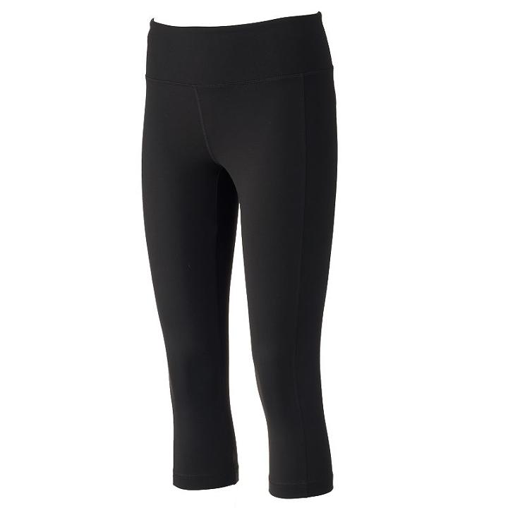 Women's Fila Sport&reg; Slim Straight Yoga Capris, Size: Xl, Black