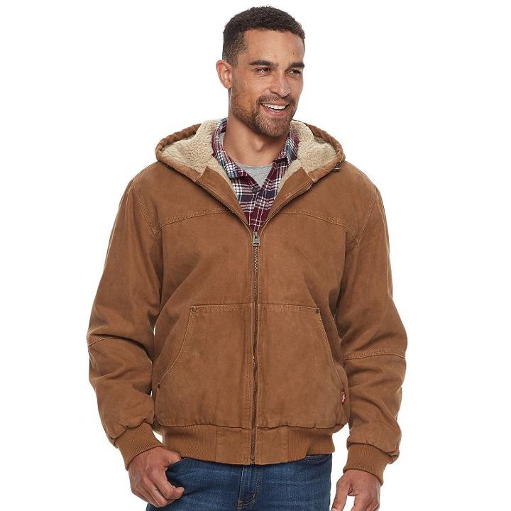 Big & Tall Levi's&reg; Sherpa-lined Workwear Bomber Jacket, Men's, Size: 2xb, Med Brown