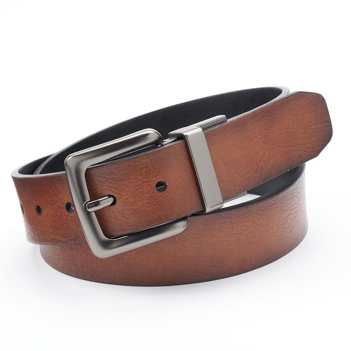 Men's Rock & Republic Reversible Belt, Size: Xl, Grey Other