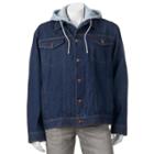 Big & Tall Domini Denim Hooded Jacket, Men's, Size: Xl Tall, Dark Blue