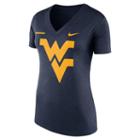 Women's Nike West Virginia Mountaineers Striped Bar Tee, Size: Medium, Blue (navy)