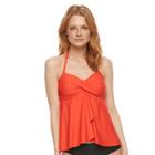 Women's Beach Scene Twist Tankini Top, Size: 12, Pink