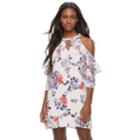 Juniors' Candie's&reg; Print Cold-shoulder Halter Dress, Teens, Size: Medium, Pink