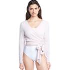Women's Danskin Side Tie Long Sleeve Wrap, Size: Medium, Lt Purple