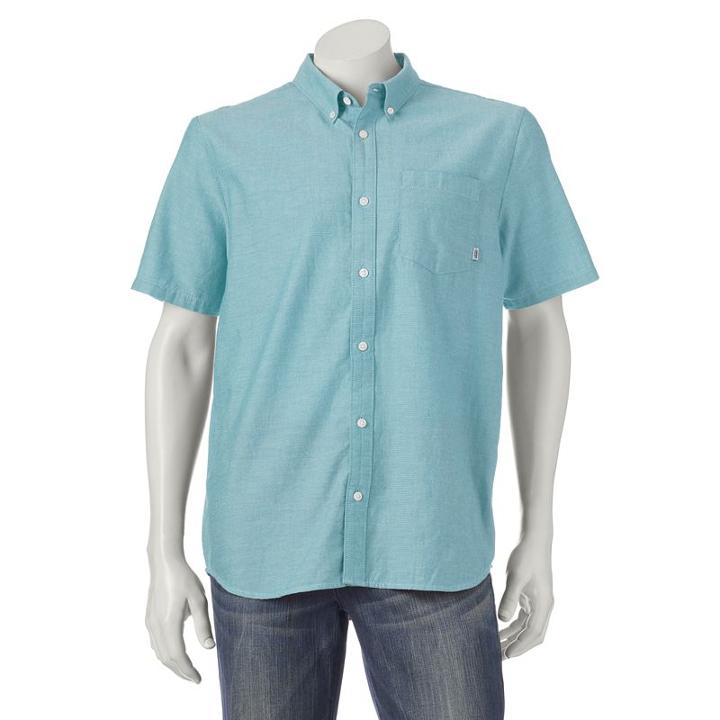 Men's Vans Herringster Button-down Shirt, Size: Medium, Med Blue