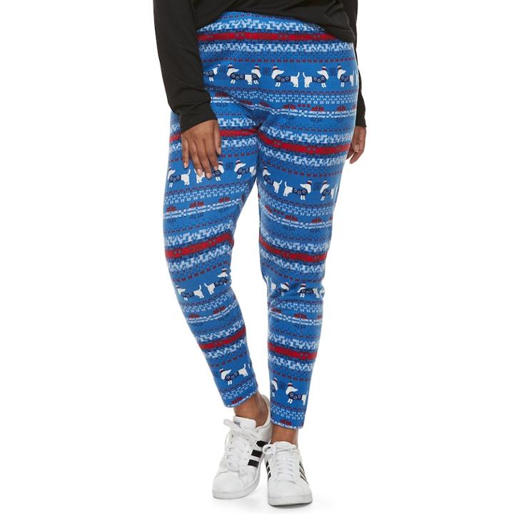 Juniors' Plus Size So&reg; Holiday Leggings, Teens, Size: 2xl, Blue (navy)