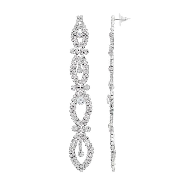 Crystal Avenue Marquise Linear Earrings, Women's, Grey
