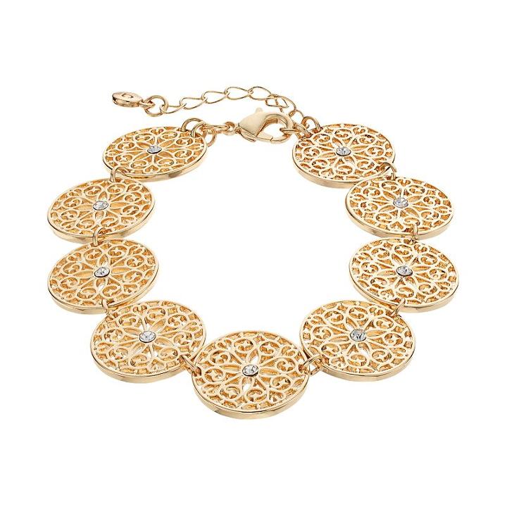 Lc Lauren Conrad Filigree Disc Bracelet, Women's, Gold