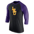 Men's Nike Lsu Tigers Tri-blend Raglan Tee, Size: Medium, Black