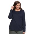 Plus Size Sonoma Goods For Life&trade; Essential Crewneck Tee, Women's, Size: 1xl, Blue (navy)