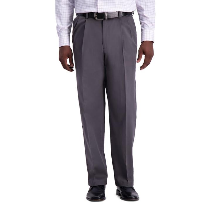 Men's Haggar&reg; Work To Weekend&reg; Pro Stretch Relaxed-fit Pleated Casual Pants, Size: 32x30, Grey