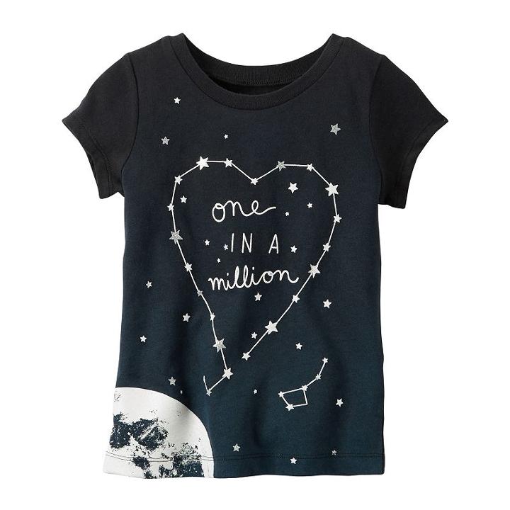 Girls 4-8 Carter's Short Sleeve Jersey Graphic Tee, Size: 7, Black
