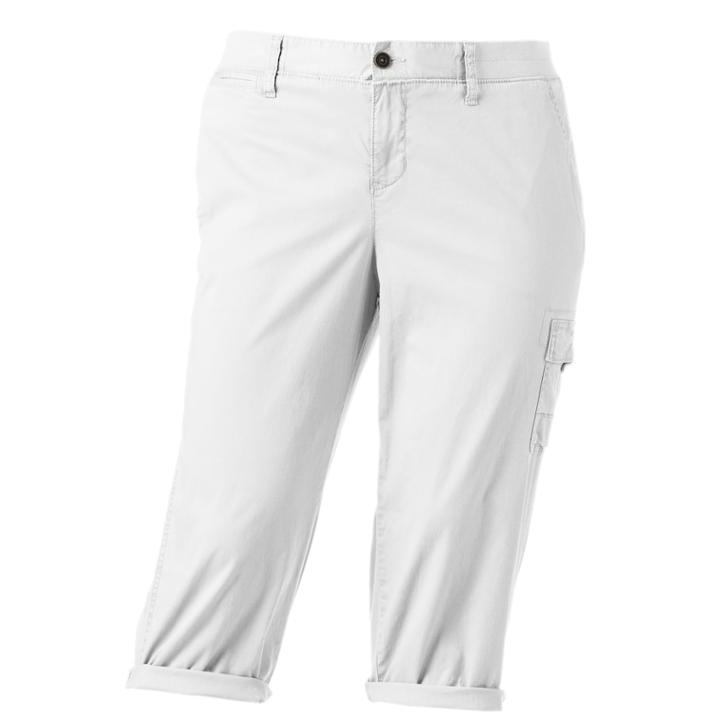 Plus Size Sonoma Goods For Life&trade; Convertible Cargo Capris, Women's, Size: 18 W, White