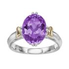 Amethyst Sterling Silver Oval Ring, Women's, Size: 8, Purple