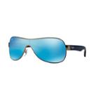 Ray-ban Rb3471 32mm Youngster Wrap Mirror Sunglasses, Men's, Brt Blue