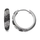 1/4 Carat T.w. Black & White Diamond Sterling Silver Hoop Earrings, Women's