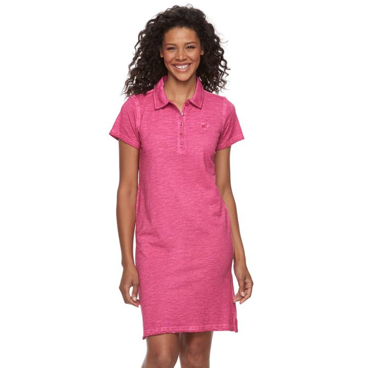Women's Caribbean Joe Polo Dress, Size: Small, Med Pink
