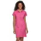 Women's Caribbean Joe Polo Dress, Size: Small, Med Pink