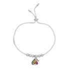 Sterling Silver Rainbow Crystal Hershey's Kiss Bolo Bracelet, Women's, Blue