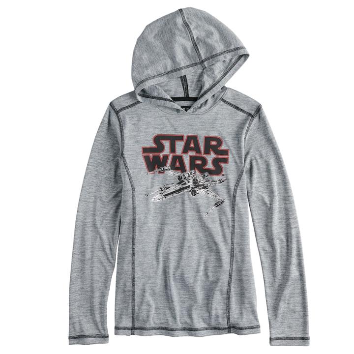 Boys 8-20 Star Wars X-wing Hooded Tee, Size: Large, Red Overfl