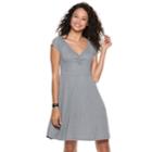 Juniors' So&reg; Cinch V-neck Skater Dress, Teens, Size: Large, White