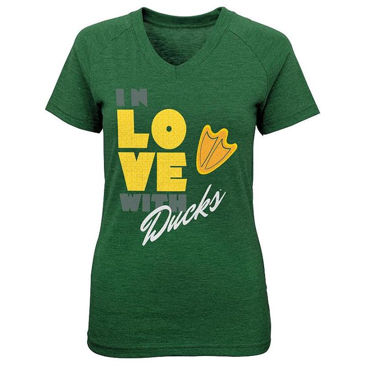Girls 7-16 Oregon Ducks In Love Tee, Girl's, Size: S(7-8), Green