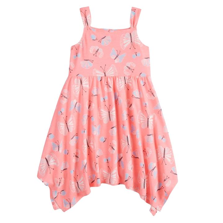 Girls 4-10 Jumping Beans&reg; Patterned Handkerchief Dress, Size: 6, Brt Pink