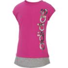 Girls 7-16 Adidas Mock-layered Adidas Graphic Top, Girl's, Size: Large, Med Pink