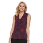 Women's Dana Buchman Knot-front Top, Size: Small, Dark Red