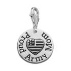 Personal Charm Sterling Silver Proud Army Mom Charm, Women's