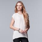 Women's Simply Vera Vera Wang Beaded Shine Top, Size: Xl, White Oth