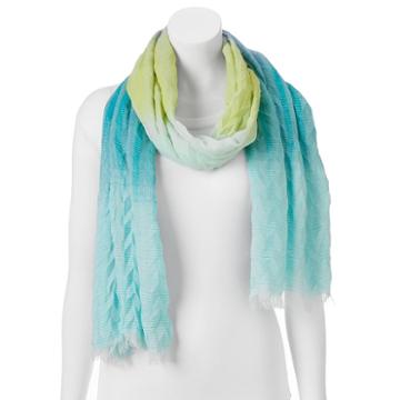 Manhattan Accessories Co. Crinkle Ombre Oblong Scarf, Women's, Turquoise/blue (turq/aqua)