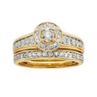 14k Gold 1-ct. T.w. Igl Certified Round-cut Diamond Frame Ring Set, Women's, Size: 7, White