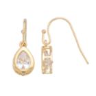 Lc Lauren Conrad Cubic Zirconia Nickel Free Teardrop Earrings, Women's, Gold