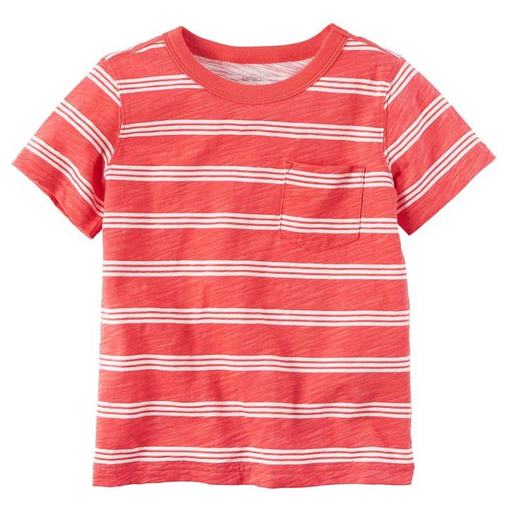Boys 4-8 Carter's Short Sleeve Triple-striped Slubbed Pocket Tee, Boy's, Size: 5, Ovrfl Oth