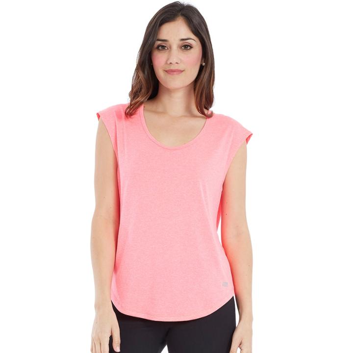 Women's Marika Fighter Open Back Tee, Size: Large, Dark Pink