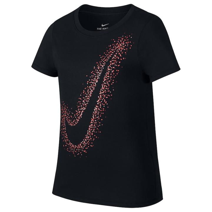 Girls 7-16 Nike Polka Dot Swoosh Graphic Tee, Size: Small, Grey (charcoal)