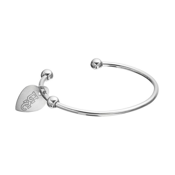 Fiora Stainless Steel South Carolina Gamecocks Charm Cuff Bracelet, Women's, Size: 7.5, Grey