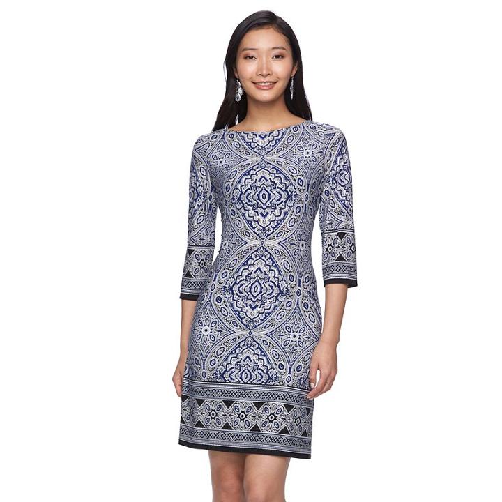 Petite Suite 7 Mosaic Shift Dress, Women's, Size: 6 Petite, Blue Other